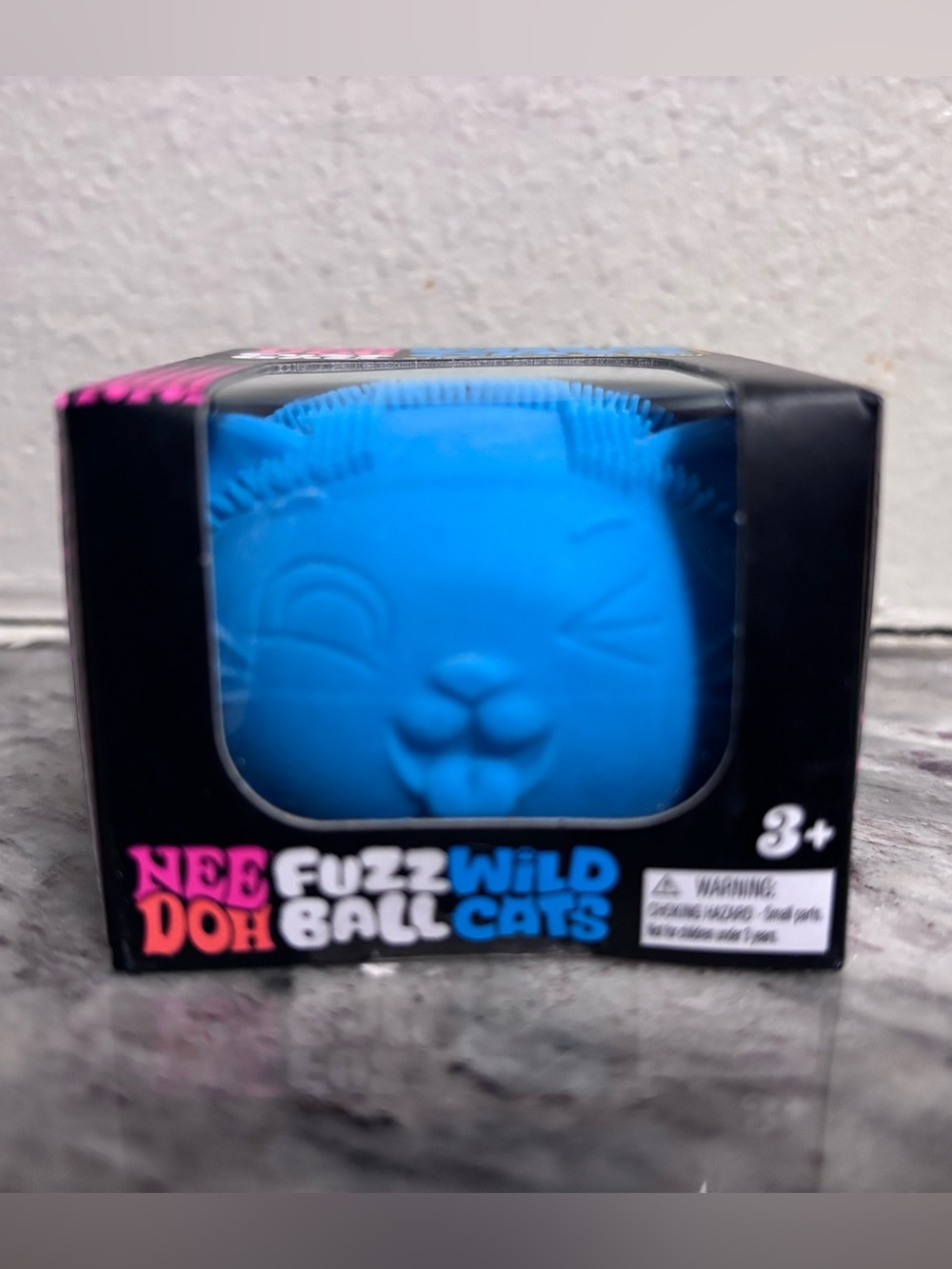 NeeDoh Fuzz Ball Wild Cats Blue Cat Squishy Toy